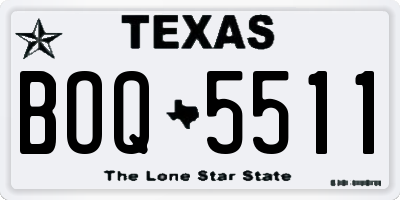 TX license plate BOQ5511