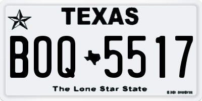 TX license plate BOQ5517