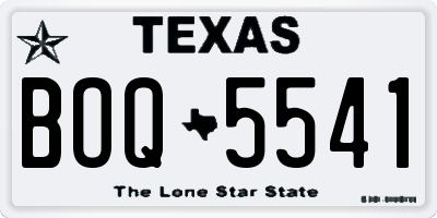 TX license plate BOQ5541