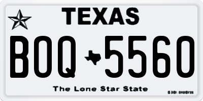 TX license plate BOQ5560