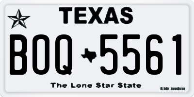 TX license plate BOQ5561