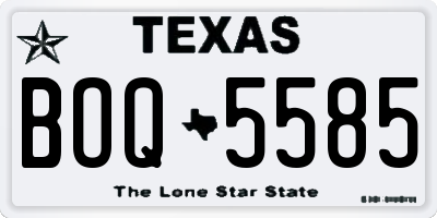 TX license plate BOQ5585