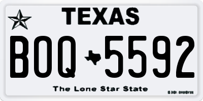 TX license plate BOQ5592