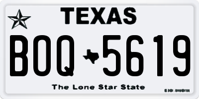 TX license plate BOQ5619