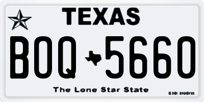 TX license plate BOQ5660