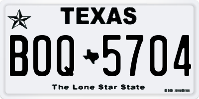 TX license plate BOQ5704