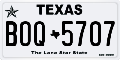 TX license plate BOQ5707
