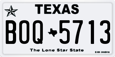 TX license plate BOQ5713