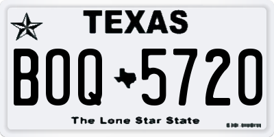 TX license plate BOQ5720