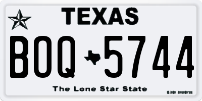 TX license plate BOQ5744