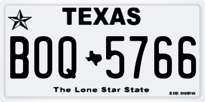 TX license plate BOQ5766