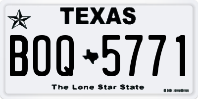 TX license plate BOQ5771