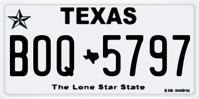 TX license plate BOQ5797