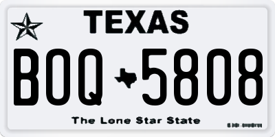 TX license plate BOQ5808