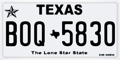 TX license plate BOQ5830