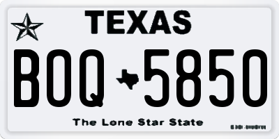 TX license plate BOQ5850