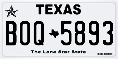 TX license plate BOQ5893