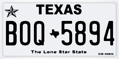 TX license plate BOQ5894