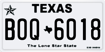 TX license plate BOQ6018