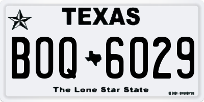TX license plate BOQ6029