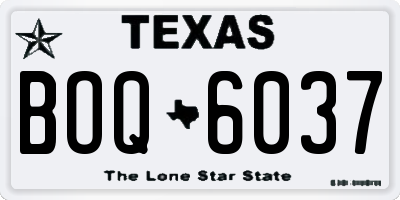 TX license plate BOQ6037