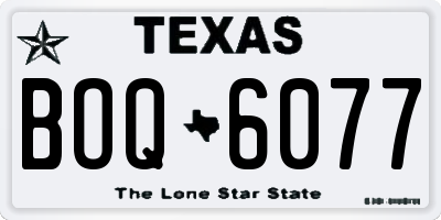 TX license plate BOQ6077