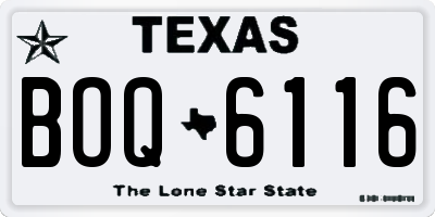 TX license plate BOQ6116