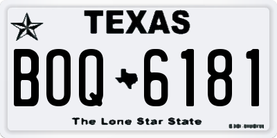 TX license plate BOQ6181