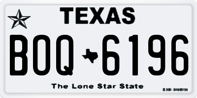 TX license plate BOQ6196