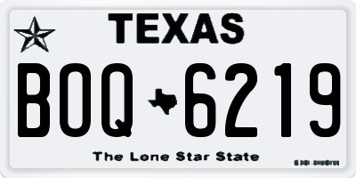 TX license plate BOQ6219