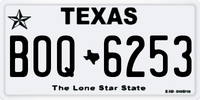 TX license plate BOQ6253