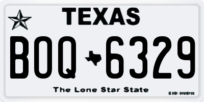 TX license plate BOQ6329