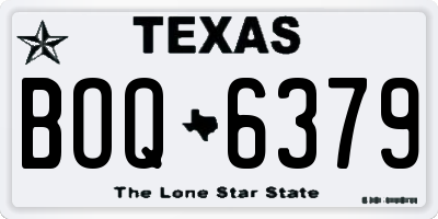 TX license plate BOQ6379