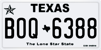 TX license plate BOQ6388