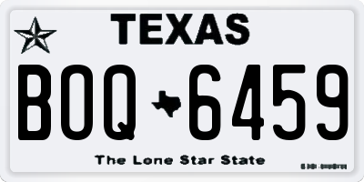 TX license plate BOQ6459