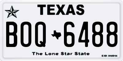 TX license plate BOQ6488