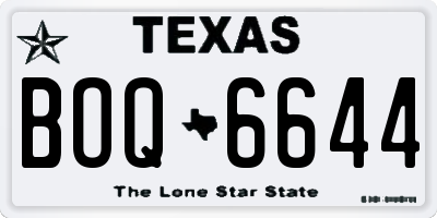 TX license plate BOQ6644