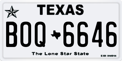TX license plate BOQ6646
