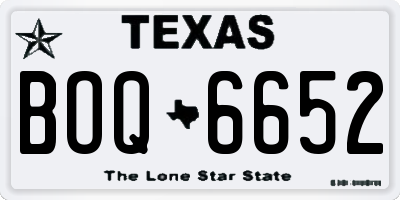TX license plate BOQ6652