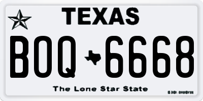 TX license plate BOQ6668