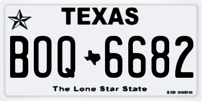 TX license plate BOQ6682