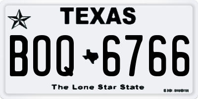 TX license plate BOQ6766
