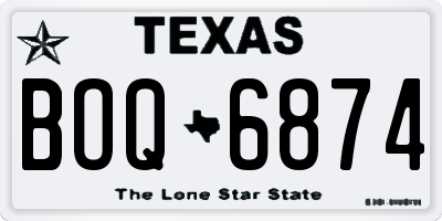 TX license plate BOQ6874