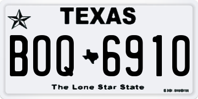 TX license plate BOQ6910