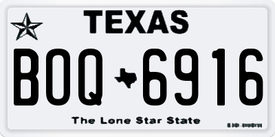 TX license plate BOQ6916