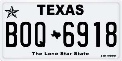 TX license plate BOQ6918