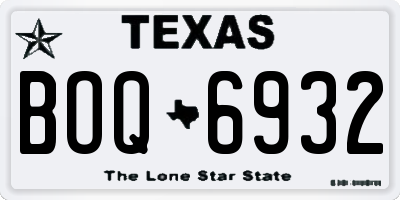 TX license plate BOQ6932