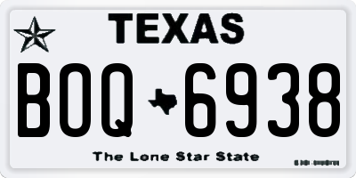TX license plate BOQ6938