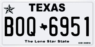 TX license plate BOQ6951