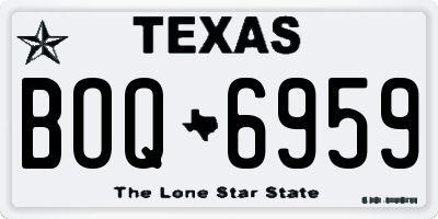 TX license plate BOQ6959